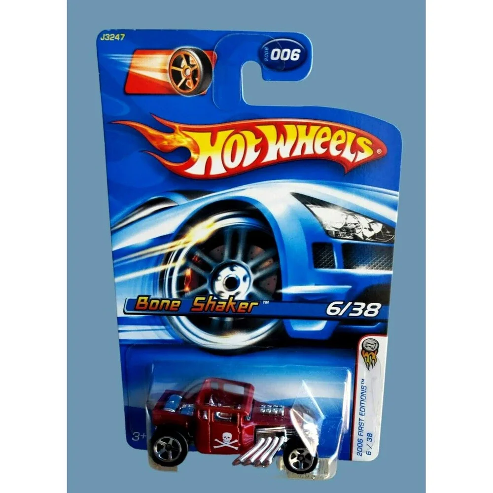 Hot Wheels BONE SHAKER Dark Red 6/38 2006 FIRST EDITIONS #6/223 Chrome 5 SP 1:64